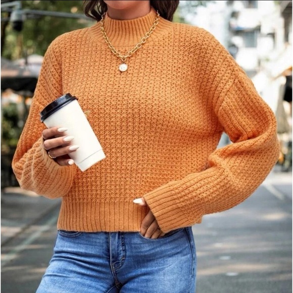 Orange Mock neck sweater - Picture 2 of 5